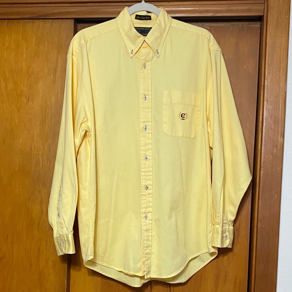 Alexander Julian Colours Thomaston Twill 100% Cotton Sunlit Yellow Button-Down